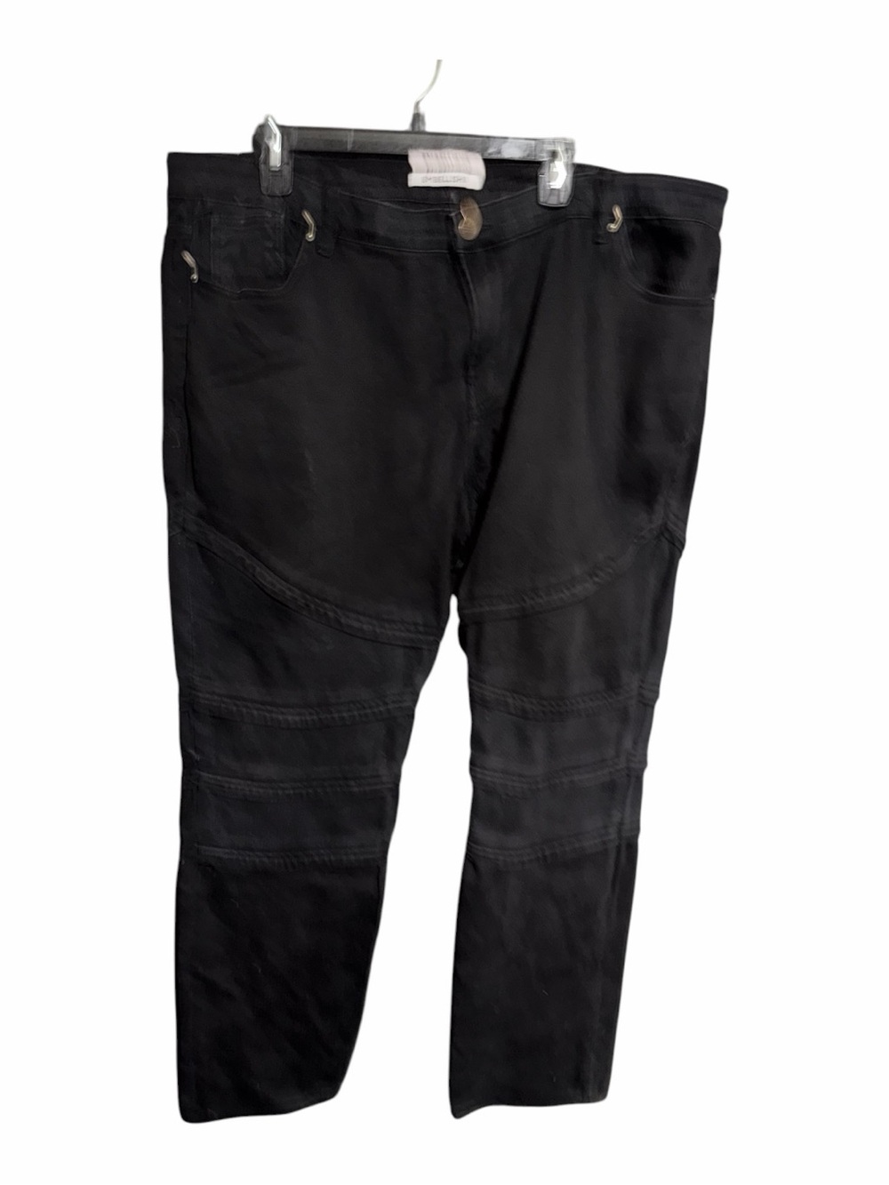 Slim Straight Black Men's Jeans - Modern Moto Stitch